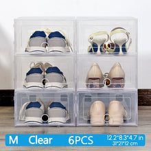 Load image into Gallery viewer, 6Packs Transparent Shoe Box Shoes Organizers Plastic Thickened Foldable - sunnydayhomedecorboutique
