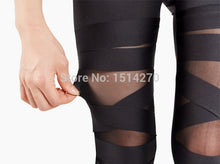 Load image into Gallery viewer, New Spring Summer Legging Sexy See Through Stripe Cross Tie Up
