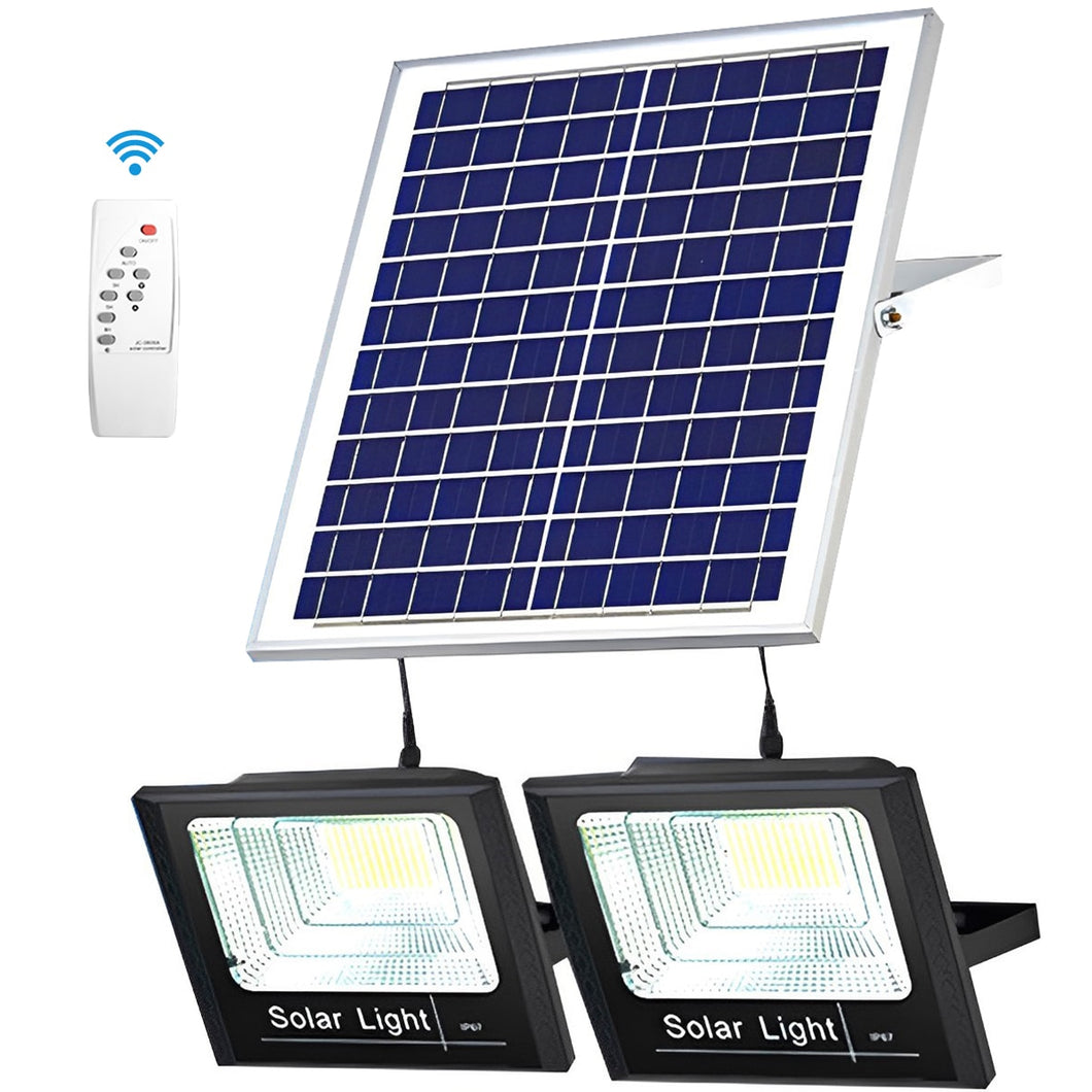 Outdoor LED Wall Lamp Solar Spotlight with Remote Control 2 Heads Split