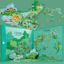 Load image into Gallery viewer, Magnetic World Map Magnetic Book-Style Geography Jigsaw Puzzles
