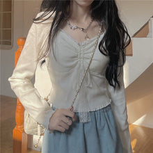 Load image into Gallery viewer, Kawaii Lolita Female Blouse Lace Japanese Sweet Long Sleeve Tops
