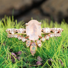 Load image into Gallery viewer, Ethiopian Women Handmade Stacking Ring Set 14K Rose Gold Plated
