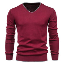 Load image into Gallery viewer, Male Sweaters Men Pullover Autumn Cotton V-Neck Slim Sweater
