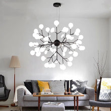 Load image into Gallery viewer, Modern LED firefly Pendant lights Gold Black tree branch lights
