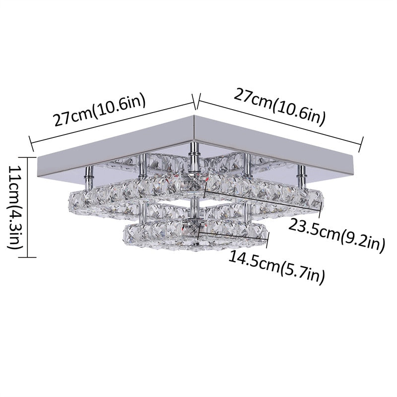 Luxury 2 Layer K9 Crystal LED Ceiling Lamps For Living Room Indoor Chandelier Lights - sunnydayhomedecorboutique