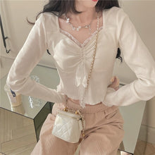 Load image into Gallery viewer, Kawaii Lolita Female Blouse Lace Japanese Sweet Long Sleeve Tops
