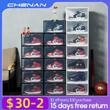 Load image into Gallery viewer, 2pcs AJ Sneakers Box Hardened Plastic Shoe Box Stackable Cabinet Storage - sunnydayhomedecorboutique
