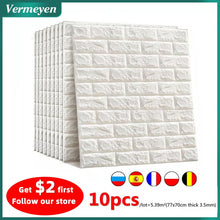 Load image into Gallery viewer, 10pcs 3D Wall Sticker Imitation Brick Bedroom Decoration - sunnydayhomedecorboutique
