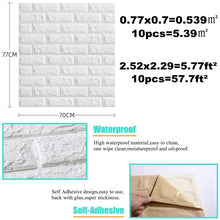 Load image into Gallery viewer, 10pcs 3D Wall Sticker Imitation Brick Bedroom Decoration - sunnydayhomedecorboutique
