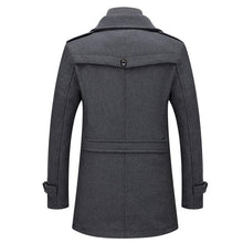 Load image into Gallery viewer, 2023 Men&#39;s Wool Jacket Winter Autumn Mens Long Windproof Wool Coat Casual Thick Slim Fit Jacket Male Overcoat
