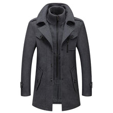 Load image into Gallery viewer, 2023 Men&#39;s Wool Jacket Winter Autumn Mens Long Windproof Wool Coat Casual Thick Slim Fit Jacket Male Overcoat
