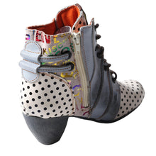 Load image into Gallery viewer, TMA EYES Polka Dot Leather Women Boots with Moccasin Hand Stitching
