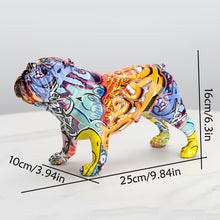 Load image into Gallery viewer, creative Colorful English bulldog figurines Modern Graffiti art
